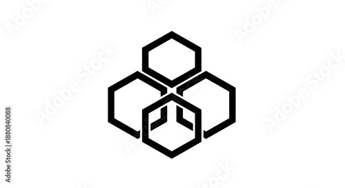 Black hexagon shapes forming honeycomb pattern.