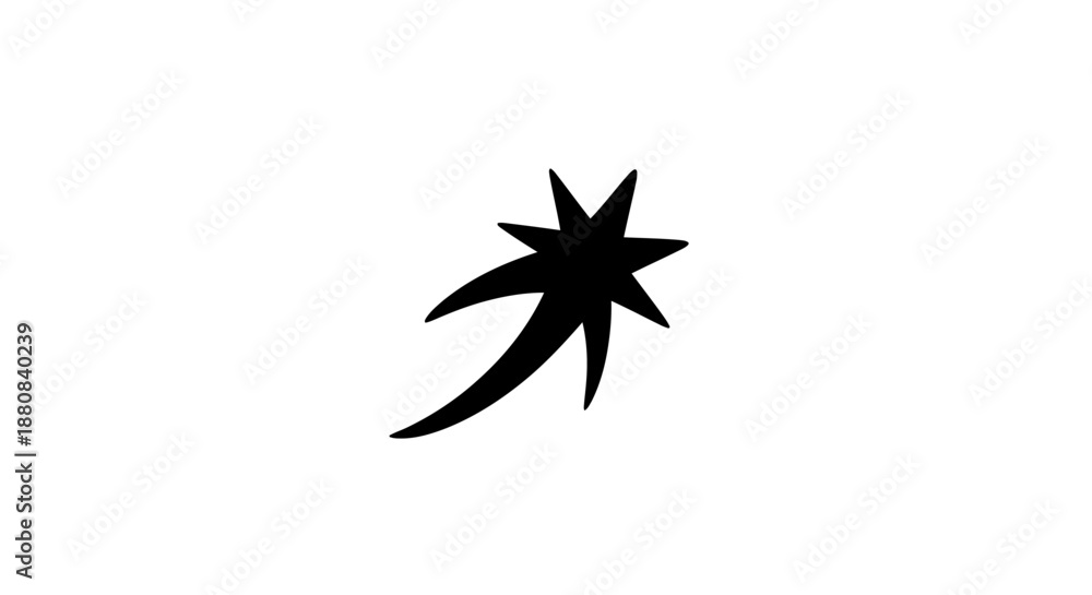 Fototapeta premium Black starburst shape design element.