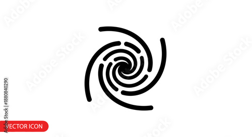 Black swirl maze symbol icon.
