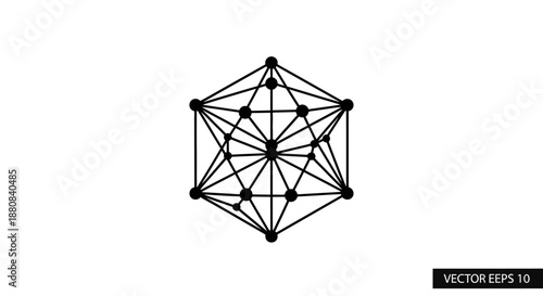 Geometric shape with connected lines.