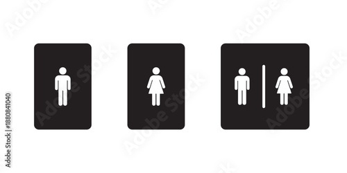 Collection of restroom and accessibility icons for men women.