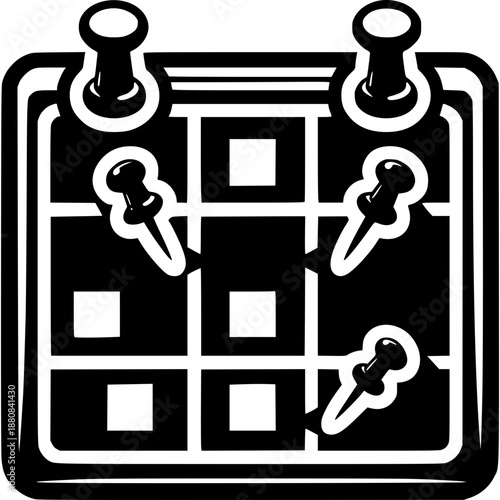 Calendar Reminder: An essential calendar with pushpins marking important dates, symbolizing planning and organization for important tasks. 