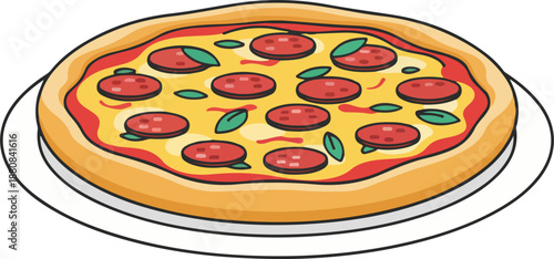 Pepperoni Pizza Illustration