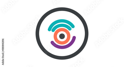 ai logo symbol for digital technology and smart communication featuring an abstract eye and wifi signal elements for intelligent network solutions