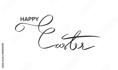 happy easter text font calligraphy hand written lettering script black color object icon happy easter egg holiday april month season greeting card banner easter day happy event religion culture party 
