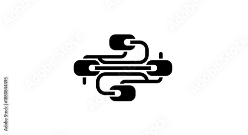 Black and white racing circuit logo.