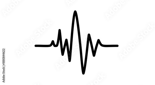 Black EKG heartbeat line graph symbol.