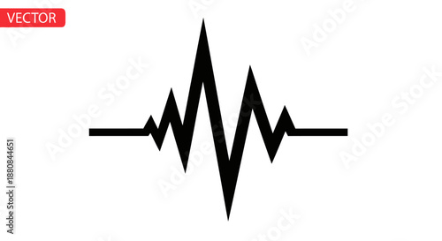 Black EKG heartbeat line vector graphic.