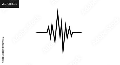 Black EKG heartbeat pulse line icon.