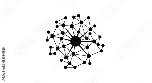 Black molecular structure model graphic.