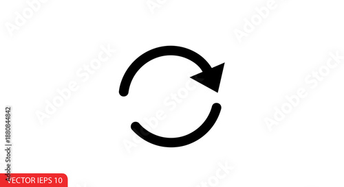 Black refresh arrow circular icon symbol.