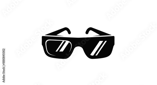Black sunglasses with white accents.