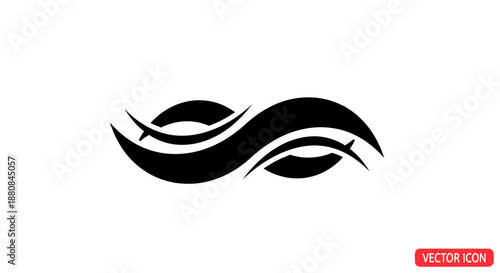 Black vector eye icon symbol.