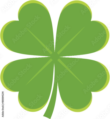 Lucky four leaf clover on st patrick's day celebration