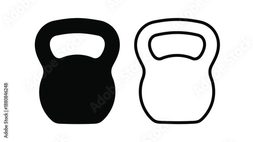 black and white kettlebell icons side by side