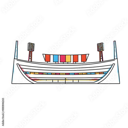  Stadium Branding Vector Scene with Modular Layout