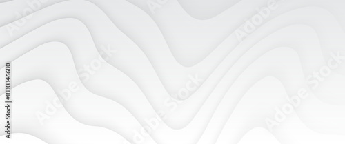 Smooth flowing white waves create an abstract design on a grey background. abstract wave background.