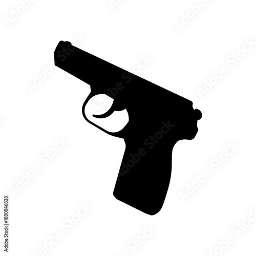 Modern semi automatic pistol gun weapon flat icon for games and websites