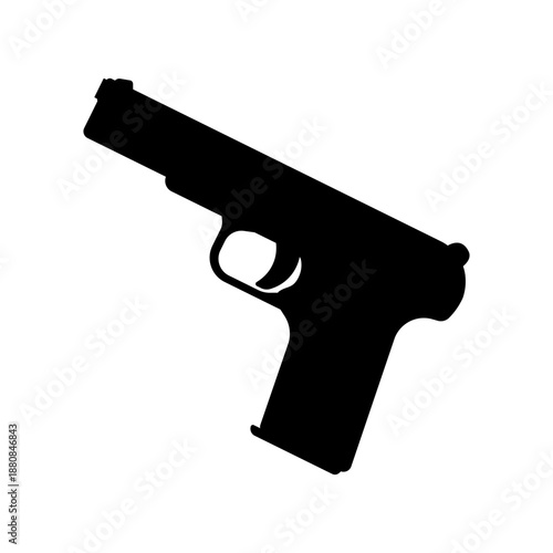 Modern semi automatic pistol gun weapon flat icon for games and websites