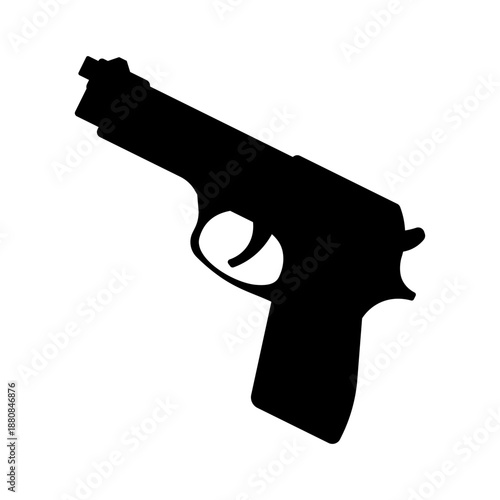 Modern semi automatic pistol gun weapon flat icon for games and websites