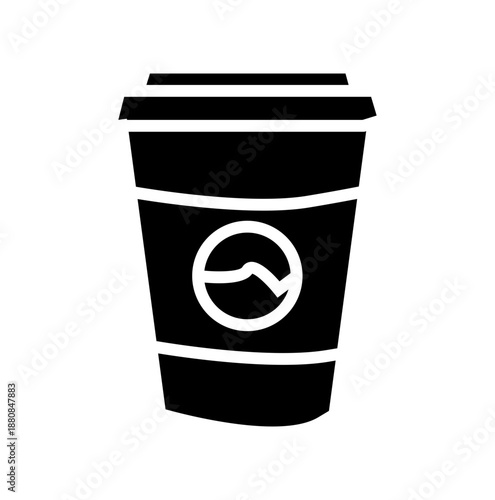 coffee cup glyph icon illustration vector
