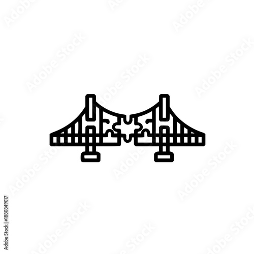 Bridge puzzle connection representing unity and partnership for a strong and resilient structure together