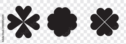 Four leaf clover icon set
