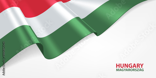 Hungary flag. Hungarian national flag on a white background. National flag background design.
