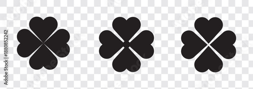 Four leaf clover icon set