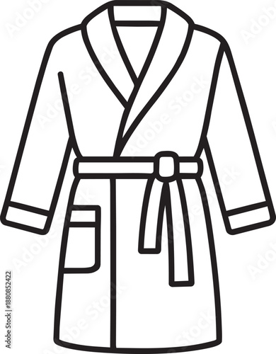 Vector outline illustration of safety utility vest sleeveless jacket