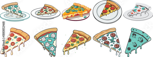 Assorted Pizza Slice Collection Set