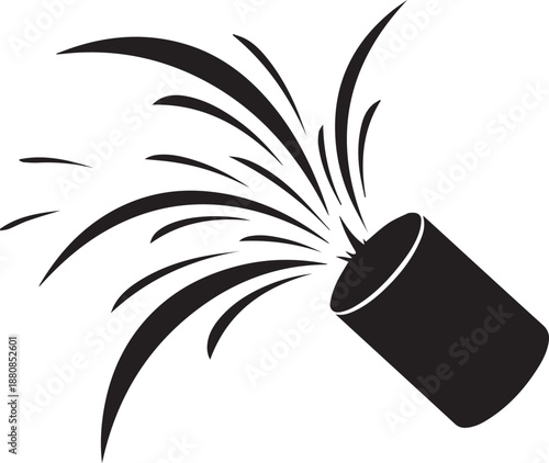 Spilling liquid from cup silhouette vector illustration