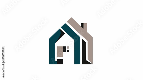 Modern Abstract Geometric House Logo Design.