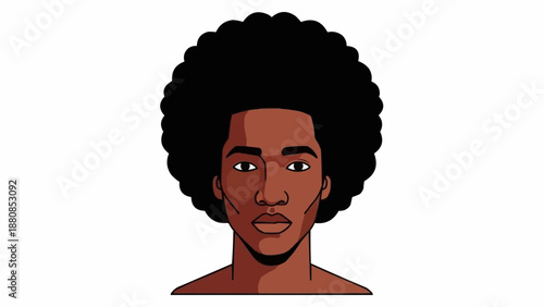 Portrait of a Black man with an afro hairstyle.
