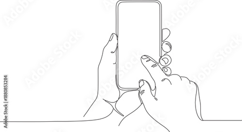 Vector illustration of a fashion model lady in a bikini holding a phone, featuring a black hand-drawn silhouette outline and artistic body sketch for a business logo or beauty card