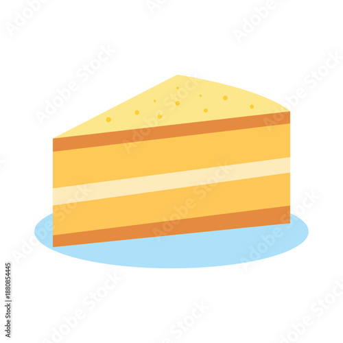 Cake Slice Flat Vector Illustration