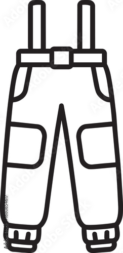 Outline icon of long boxer briefs underwear for men clothing