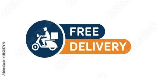 Free delivery offer with scooter icon promoting quick and convenient service