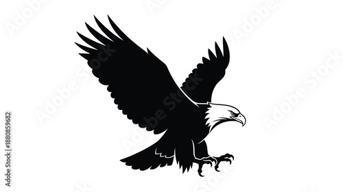 A majestic eagle with outstretched wings in flight a striking silhouette