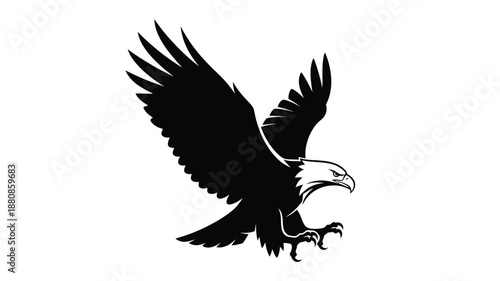 A majestic eagle soars with outstretched wings a stunning silhouette