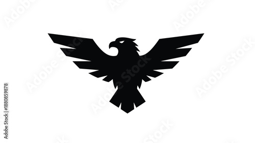 A striking black eagle with outstretched wings a bold silhouette