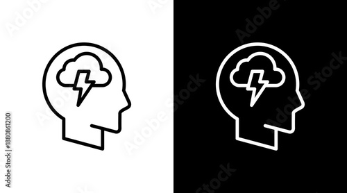 Stress  White Icon Set Design