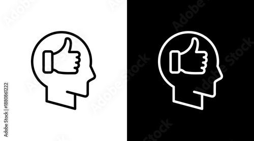 Positive Thinking  White Icon Set Design