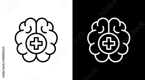 Brain Health  White Icon Set Design