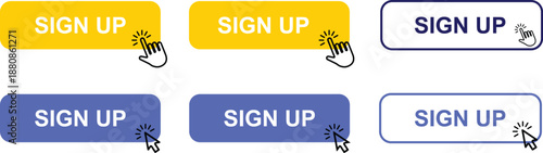 Sign up vector design set for website and mobile app registration including login form, user account interface, onboarding screens and modern UI elements