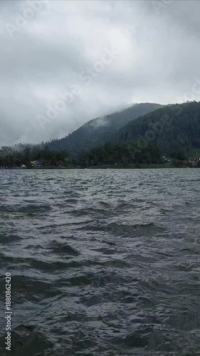 Nature Painting: Beautiful Lake Against a Mighty Mountain