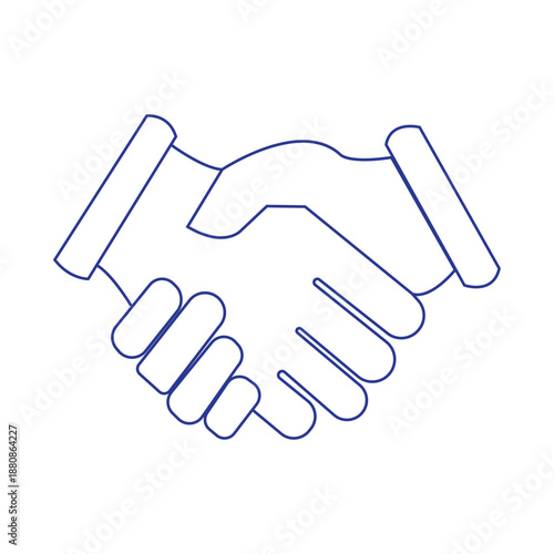 Line icon style commitment meeting agreement. Hand shake for deal contract, partnership, teamwork, business greeting. Simple outline for web app.Vector illustration. Editable stroke EPS 10. Deal logo