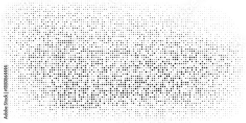 Halftone abstract geometric background frame. Monochrome texture of hexagons. Linear pattern of cells, honeycomb. Design banner, poster website, frame social networks, business. Vector illustration.
