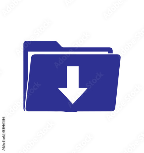 Download File Icon for Data Transfer, Storage and UI Design