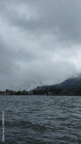 Nature Painting: Beautiful Lake Against a Mighty Mountain